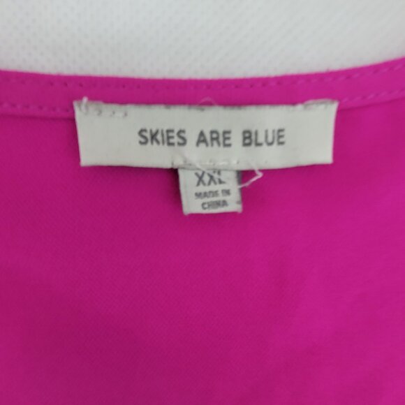 Skies are Blue Top Womens Plus 2X Pink Zacary ruffle style blouse Sleeveless - Picture 3 of 8